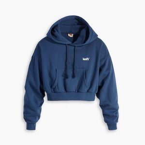 Levi’s navy blue cropped hoodie NWT